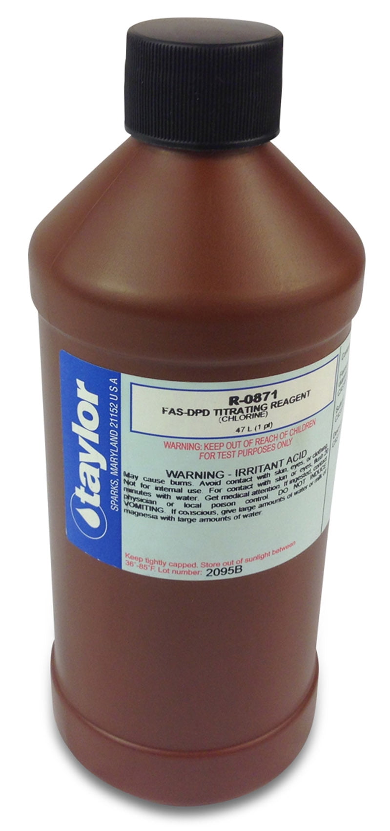 Taylor R-0871-E Titrating Reagent Chlorine FAS-DPD Swimming Pool Test Kit  16 oz 