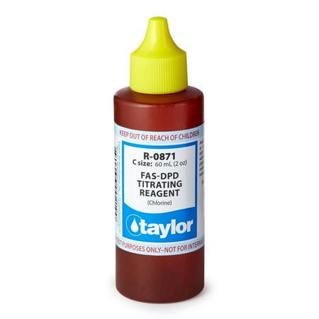 Taylor R0871-C Swimming Pool FAS-DPD Chlorine Titrating Reagent, 2 Ounce Bottle