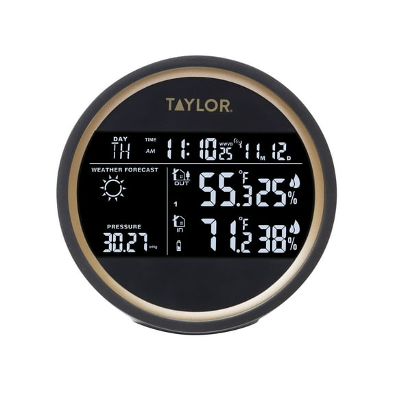 Taylor Round Digital Weather Forecaster in Black