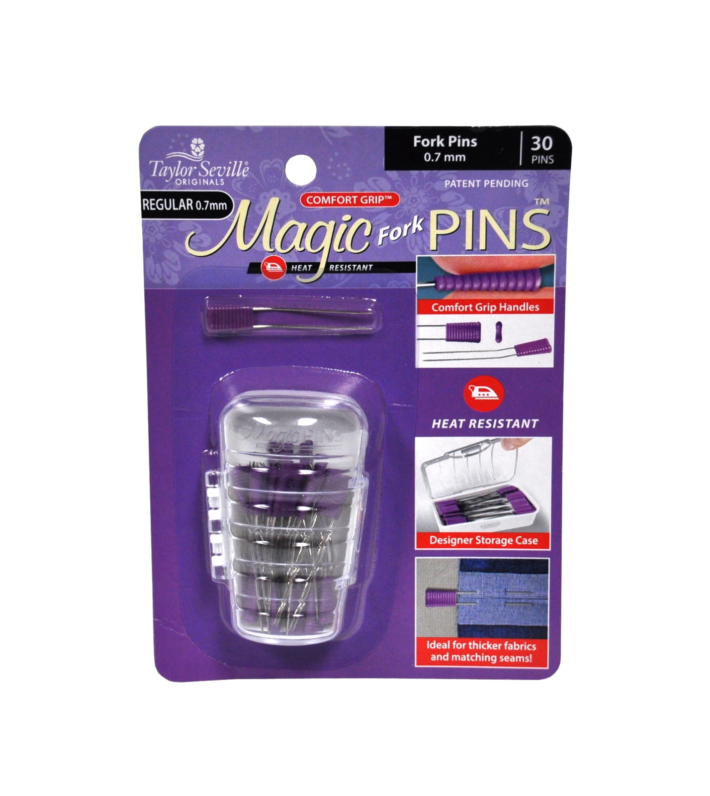 Magic Fork Taylor Seville Magic Fork Pins Regular 30 Count, 0.7mm Comfort Grip ...