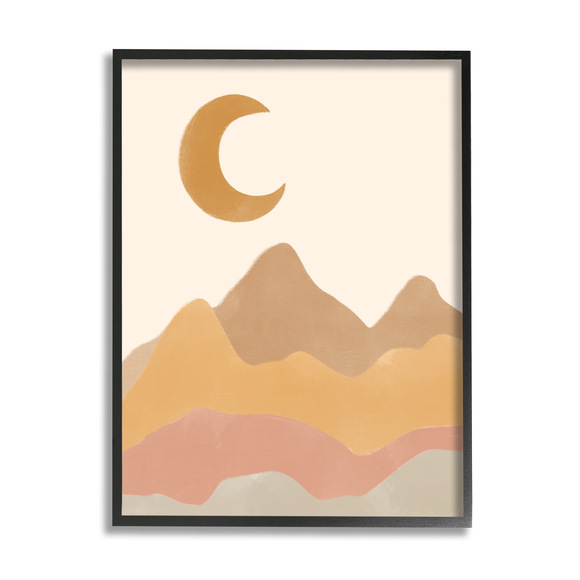 Taylor Shannon Designs Quiet Grainy Sahara Terrains Crescent Moon Sky 11 in x 14 in Framed Painting Art Print, by Stupell Home Décor