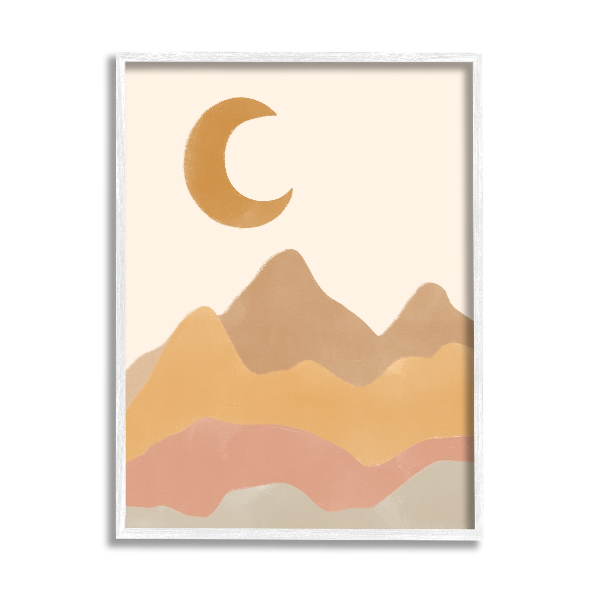 Taylor Shannon Designs Quiet Grainy Sahara Terrains Crescent Moon Sky 11 in x 14 in Framed Painting Art Print, by Stupell Home Décor