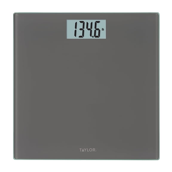 Taylor Smart Bathroom Scale with Precision Hub App, Digital Body Weight Scale, 400 lb Capacity, 8 User Profiles, App Connectivity, Sync to 3rd Party Apps, BMI Tracking, Glass Platform, Charcoal