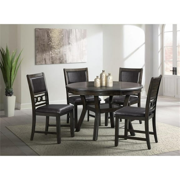 Taylor Standard Height 5PC Dining Set-Table and Four Faux Leather Side Chairs
