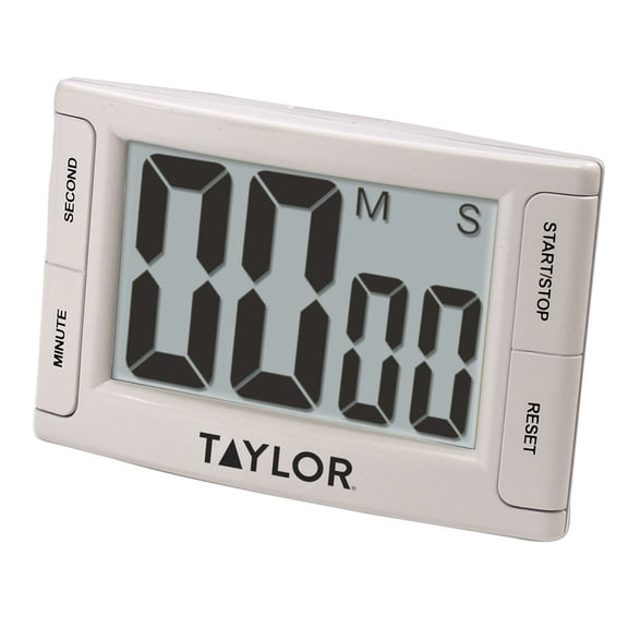 Taylor Super Readout Timer with a Digital Display and Extra Loud Alarm White