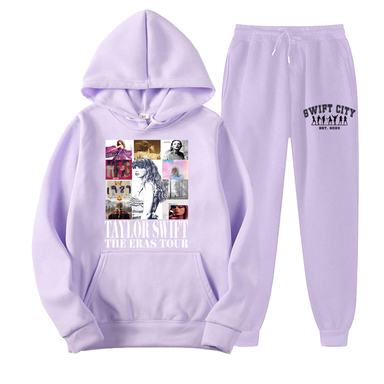 Taylor Swift 1989 The Eras Tour Hoodies Tops for Swiftie Fan women's  Fashion Casual Long Sleeved Round Neck Letter Printing Loose Plush Pullover  with Rope Hoodie 