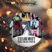 Taylor Swift Eras Tour Christmas Ornament - 3 Inch Round PVC Ornament - Includes Gold String