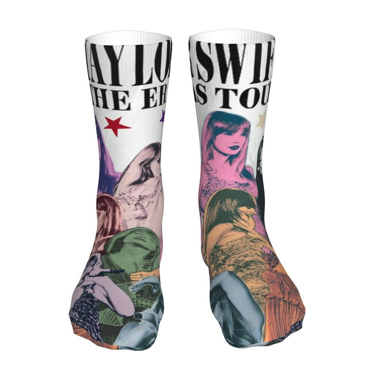 Taylor Swift Eras Tour Novelty Crew Socks Breathable Knitted Casual Calf  Sockings For Men Women 15.7in Long