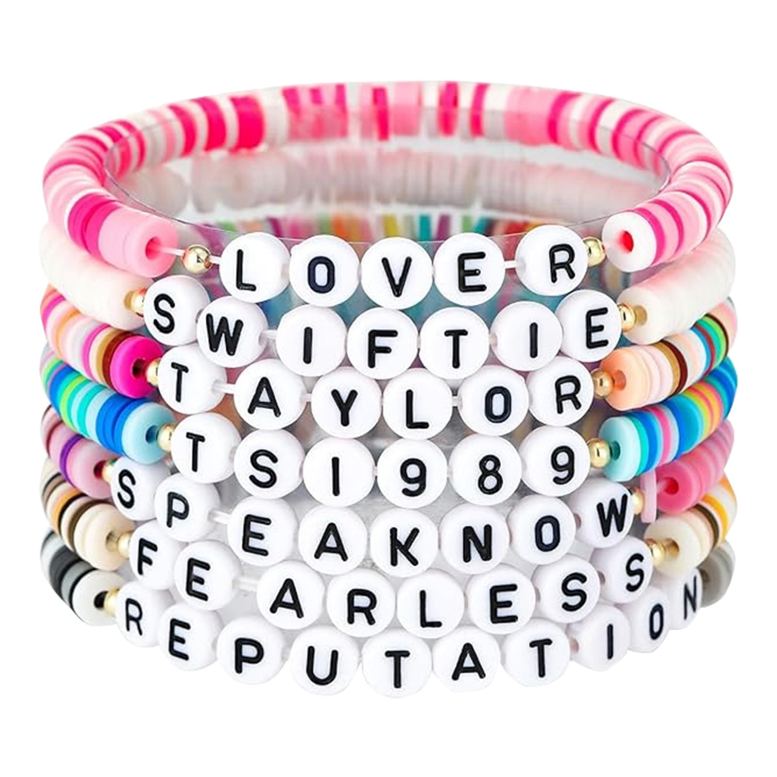 12pcs/set Girls' Positive & Encouraging Word Letter Beads & Soft Clay Beads  Braided Kids' Bracelet With Adjustable Length