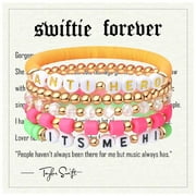 TS SWIFTIE Taylor Swift Fans Gifts - Taylor Friendship Bracelets,TS Inspired Bracelets Set,Lover Anti Hero Reputation Swiftie Bracelets for Women Girls Fearless Speaknow Red Evermore ERAS Bracelets,Pack of 5