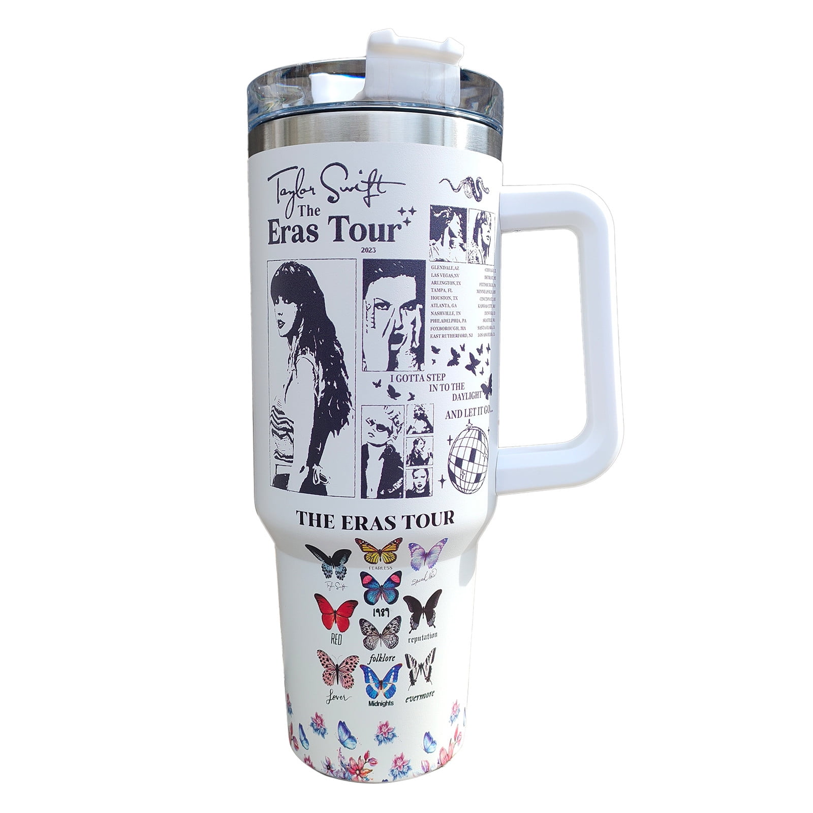 Taylor Swift Stanley Tumbler 40Oz Eras Tour Concert 2023 Stainless Steel  Cups Swifties Collection Album Cover Tumblers Taylors Version Travel Mug  With Handle NEW - Laughinks