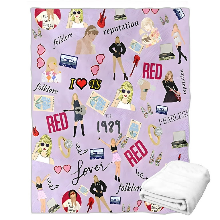 Taylor Swift Merch | Taylor Girls Pop Singer Inspired Throw Flannel Blanket  Gifts for Music Lovers Women Girls,Cozy Travel Blanket Perfect for Sofa