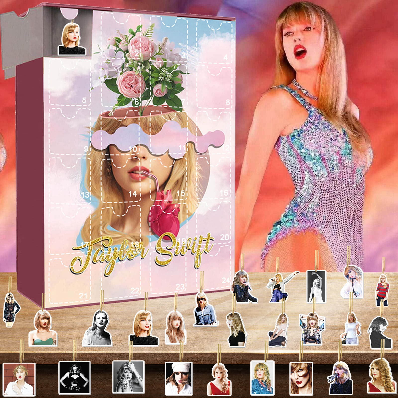 Taylor Swift Merch,Taylor Swift Advent Calendar 2023,Valentines Day Advent Countdown Decoration
