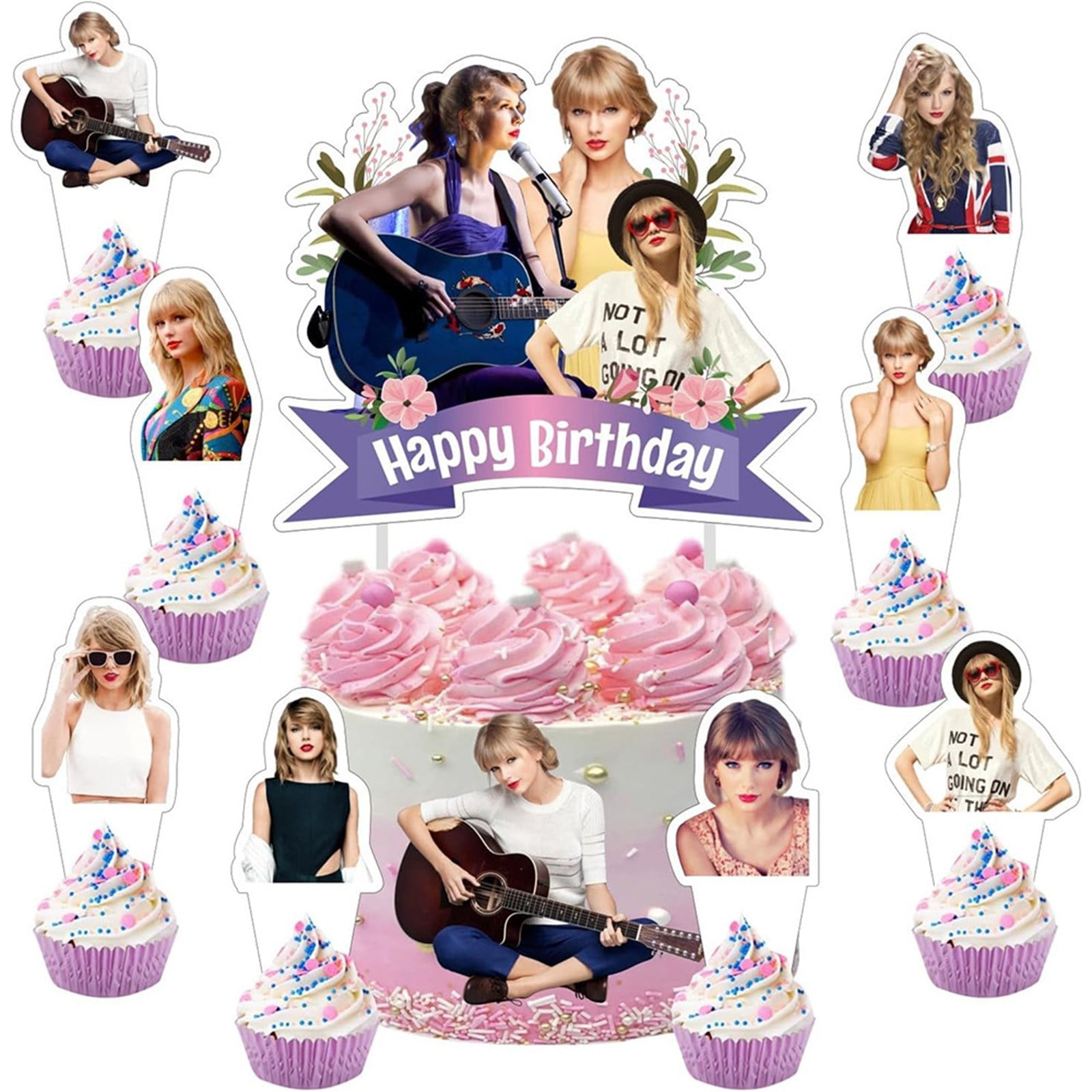 Themed Happy Birthday Cake Topper Fishing Sweetheart Creative