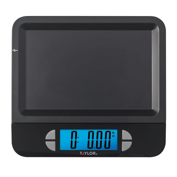 Taylor USB Rechargeable Precision Digital Kitchen Scale and Food Scale, 11 lb. Capacity Black
