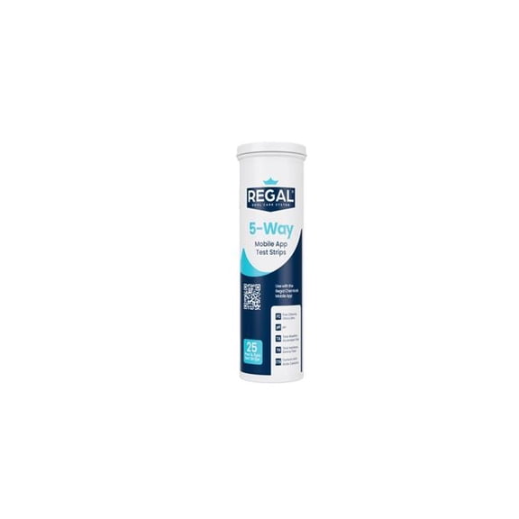 Taylor Water Technologies RGL-47-0001 Regal 5-Way FC-pH-TA-TH-CYA Test Strips - 25 Count - 12 per Pack