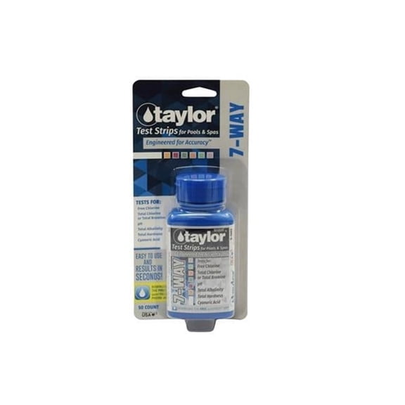 Taylor Water Technologies TTS1403 7-Way Pool Test Strips - 50 Count
