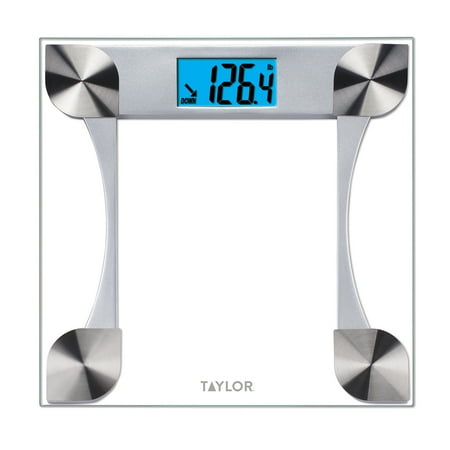 Taylor Weight Tracking LCD Glass Body Weight Scale, 440lb Capacity