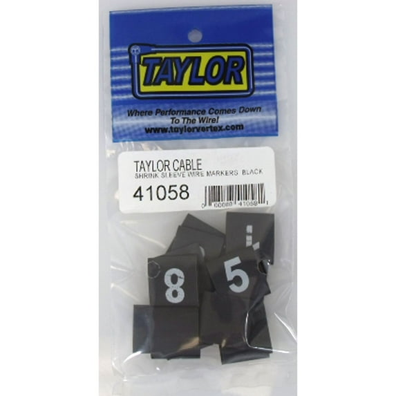 Taylor Wire / Vertex 41058 TAY41058 SHRINK SLEEVE WIRE MARKERS BLACK