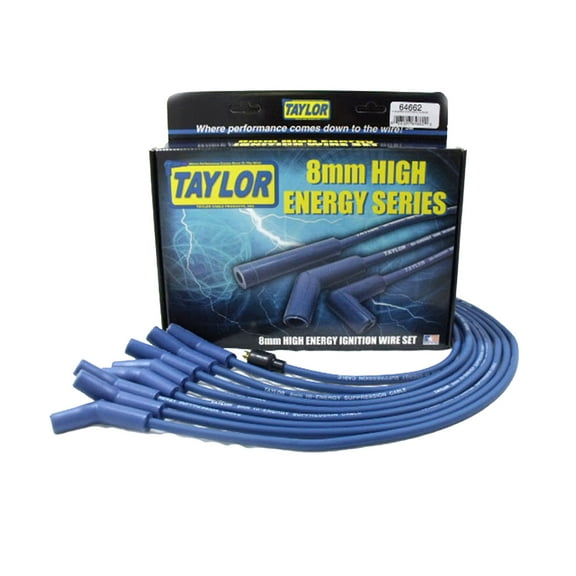 Taylor Wire / Vertex 64662 TAY64662 HI-ENERGY CUSTOM 8 CYL BLUE Fits select: 1970 FORD MUSTANG MACH I, 1972 FORD GRAN TORINO