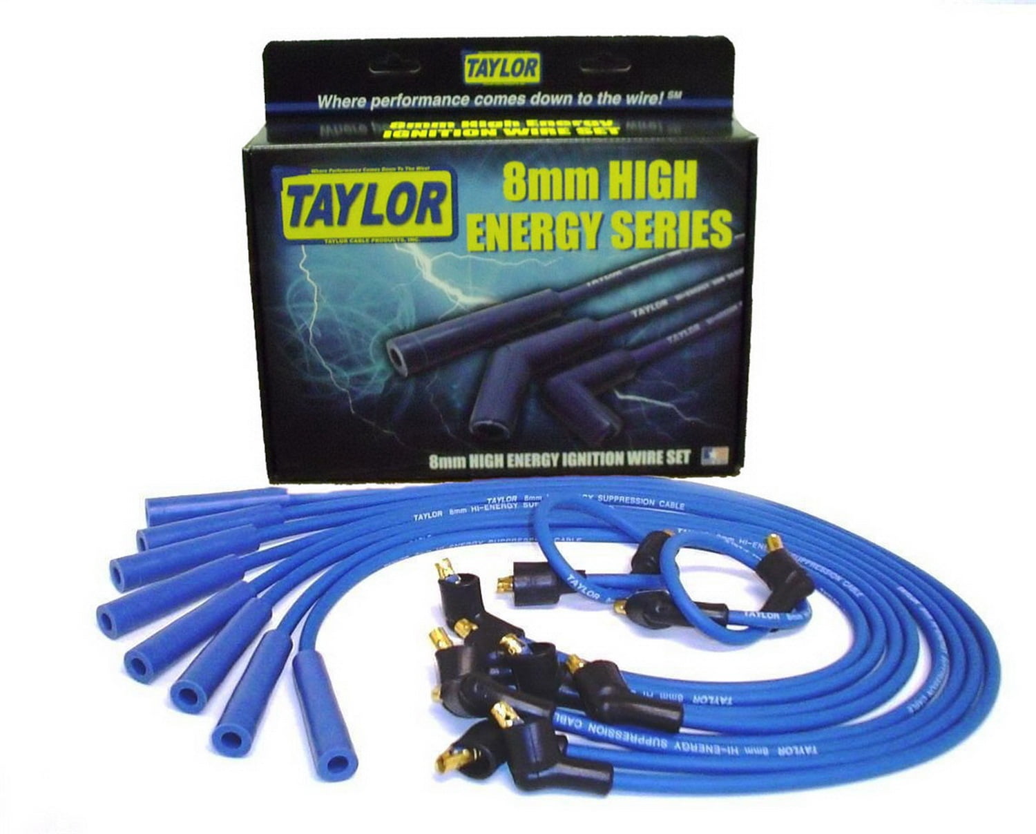 Taylor Cable Spark Plug Wire Set High Energy Custom Fit 8mm 135-Degree 64658 Taylor Cable Spark Plug Wire Set High Energy Custom Fit 8mm 135-Degree 64658
