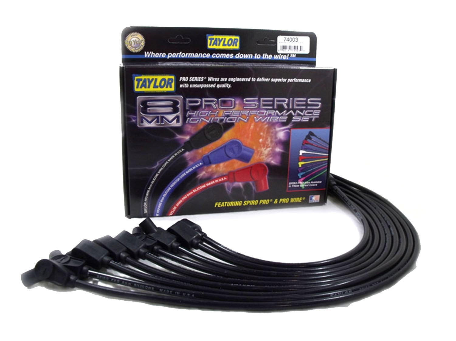 Taylor Cable Spark Plug Wire Set High Energy Custom Fit 8mm 135-Degree 64658 Taylor Cable Spark Plug Wire Set High Energy Custom Fit 8mm 135-Degree 64658