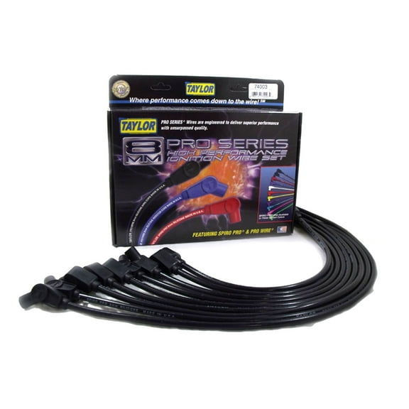 Taylor Wire / Vertex 74003 TAY74003 8MM SPIRO-PRO CUSTOM 8 CYL BLACK
