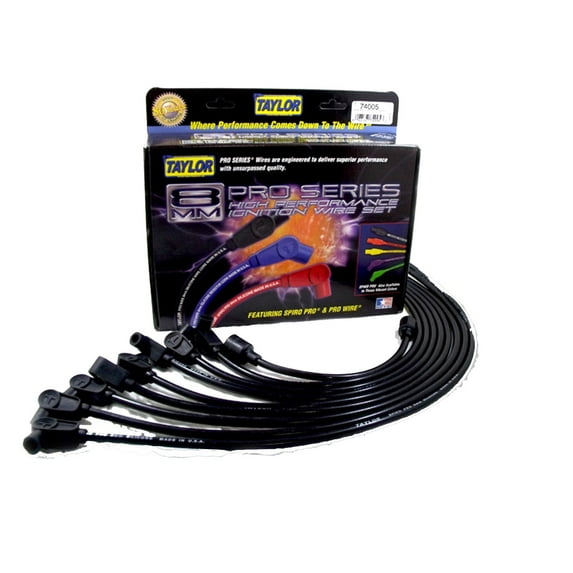 Taylor Wire / Vertex 74005 TAY74005 8MM SPIRO-PRO CUSTOM 8 CYL BLACK Fits select: 1969-1972 CHEVROLET C10, 1969-1974 CHEVROLET CORVETTE