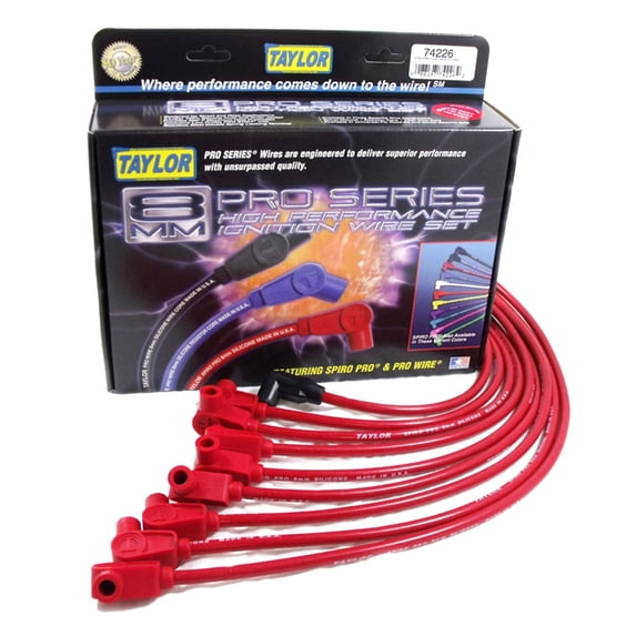 Taylor Wire / Vertex 74226 TAY74226 8MM SPIRO-PRO CUSTOM 8 CYL RED