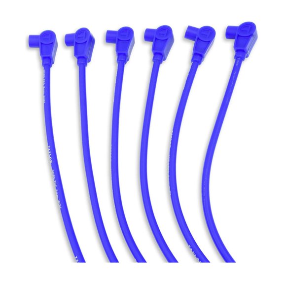 Taylor Cable 74604 Spark Plug Wire Set - Spiro-Pro - Spiral Core - 8 mm - Blue - 135 Degree Plug Boots - HEI Style Terminal Fits select: 1978-1979 PONTIAC FIREBIRD TRANS AM