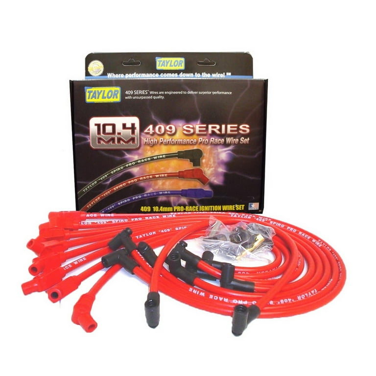 Taylor Cable Custom Fit 10.4mm 409 Plug Wires Red 79258 Taylor Cable Custom Fit 10.4mm 409 Plug Wires Red 79258