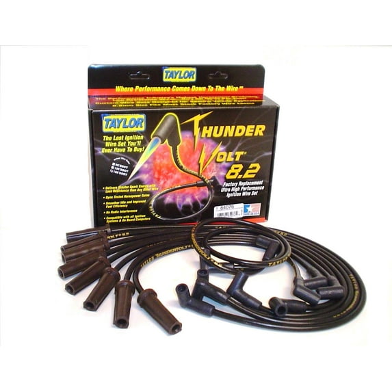 Taylor Wire / Vertex 84076 TAY84076 THUNDERVOLT 8.2 CUSTOM 8 CYL BLACK Fits select: 1994-1996,1997-2002 DODGE RAM 1500