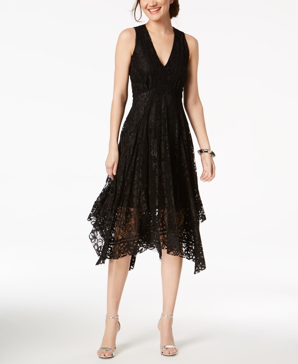 Taylor Women's Printed Lace Handkerchief Hem Dress Black Size 16 -  Walmart.com