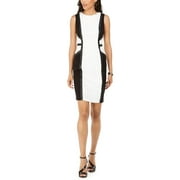 Taylor Women's Sleeveless Colorblocked Sheath Dress White Size 2