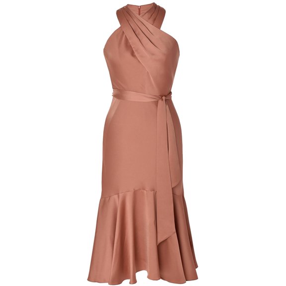 Taylor Womens Crisscross Halter Maxi Dress Sedona 10