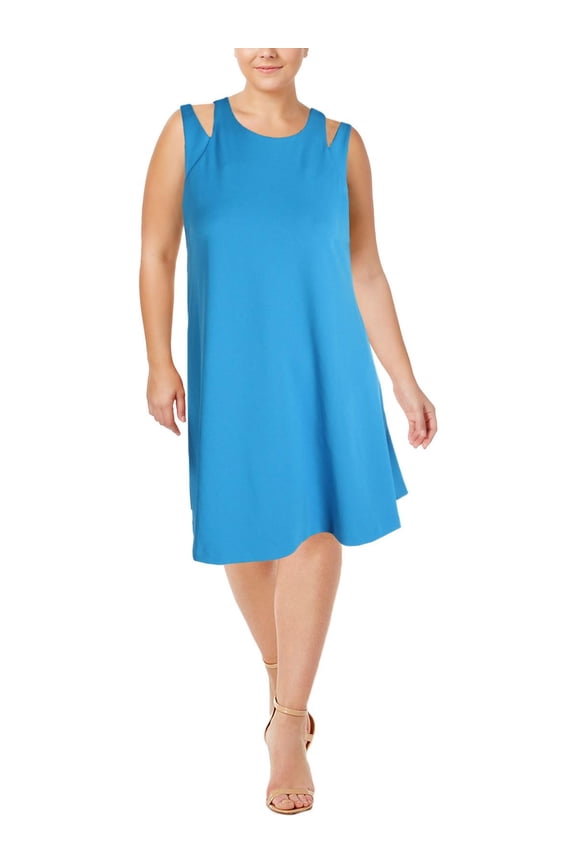 Womens Cutout Sleeveless Cocktail Dress Blue 14