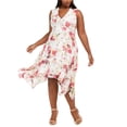 thumbnail image 1 of Taylor Womens Floral Lace Fit & Flare Dress, Multicoloured, Plus Size, 16W, 1 of 4