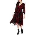 thumbnail image 1 of Taylor Womens Handkerchief Hem Midi Wrap Dress, 1 of 2