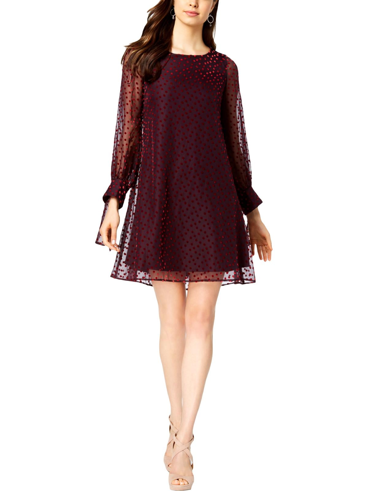 Chiffon Plus Shift Dress Taylor Womens Plus Chiffon Long Sleeve