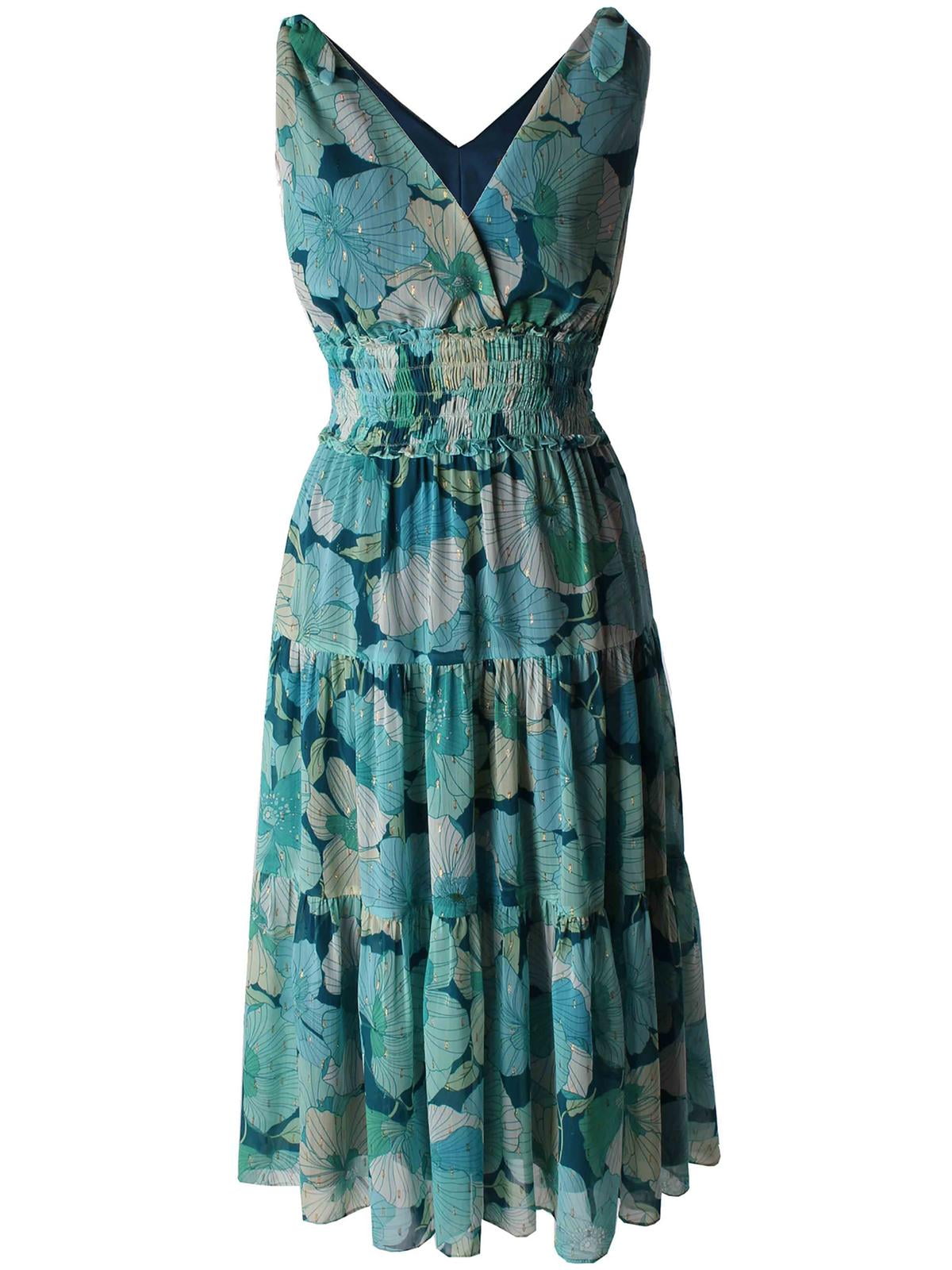 Taylor Womens Smocked Waist Maxi Dress Arabian Green 14 - Walmart.com