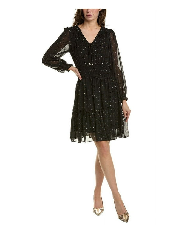 Taylor womens  Chiffon Dress, 2, Black