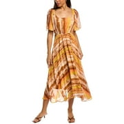 Taylor womens  Chiffon Dress, 8, Orange