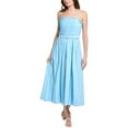 thumbnail image 1 of Taylor womens  Linen-Blend Midi Dress, 12, Blue, 1 of 2