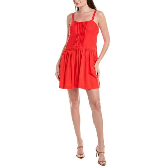 Taylor womens Linen-Blend Mini Dress, 14, Red
