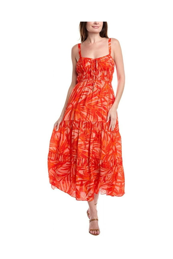 womens  Maxi Dress, 6, Orange