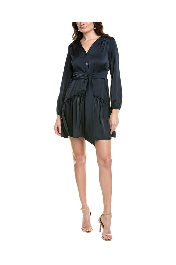 womens  Mini Shirtdress, 10, Blue