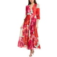 thumbnail image 1 of Taylor womens  Minnie Dot Chiffon Maxi Dress, 14, Red, 1 of 3