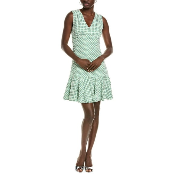 Taylor womens Tweed Mini Dress, 16, Green