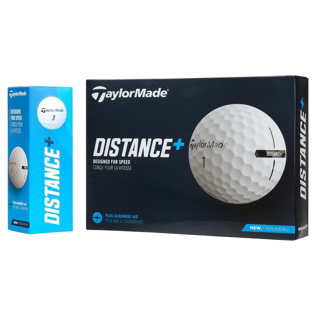 TaylorMade 2021 Distance Plus Golf Balls, 12 Pack, White