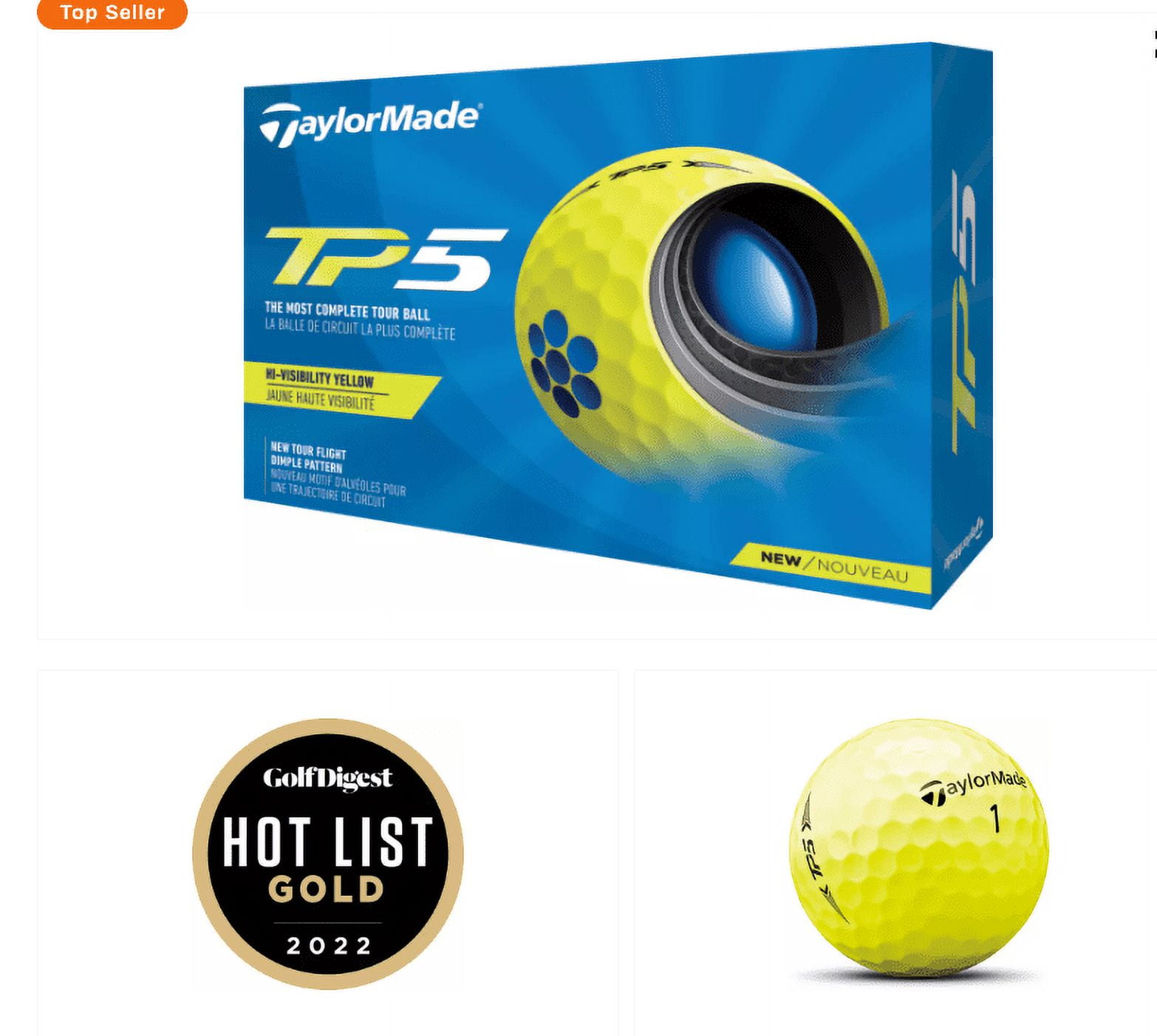TaylorMade 2021 TP5 Golf Balls Yellow